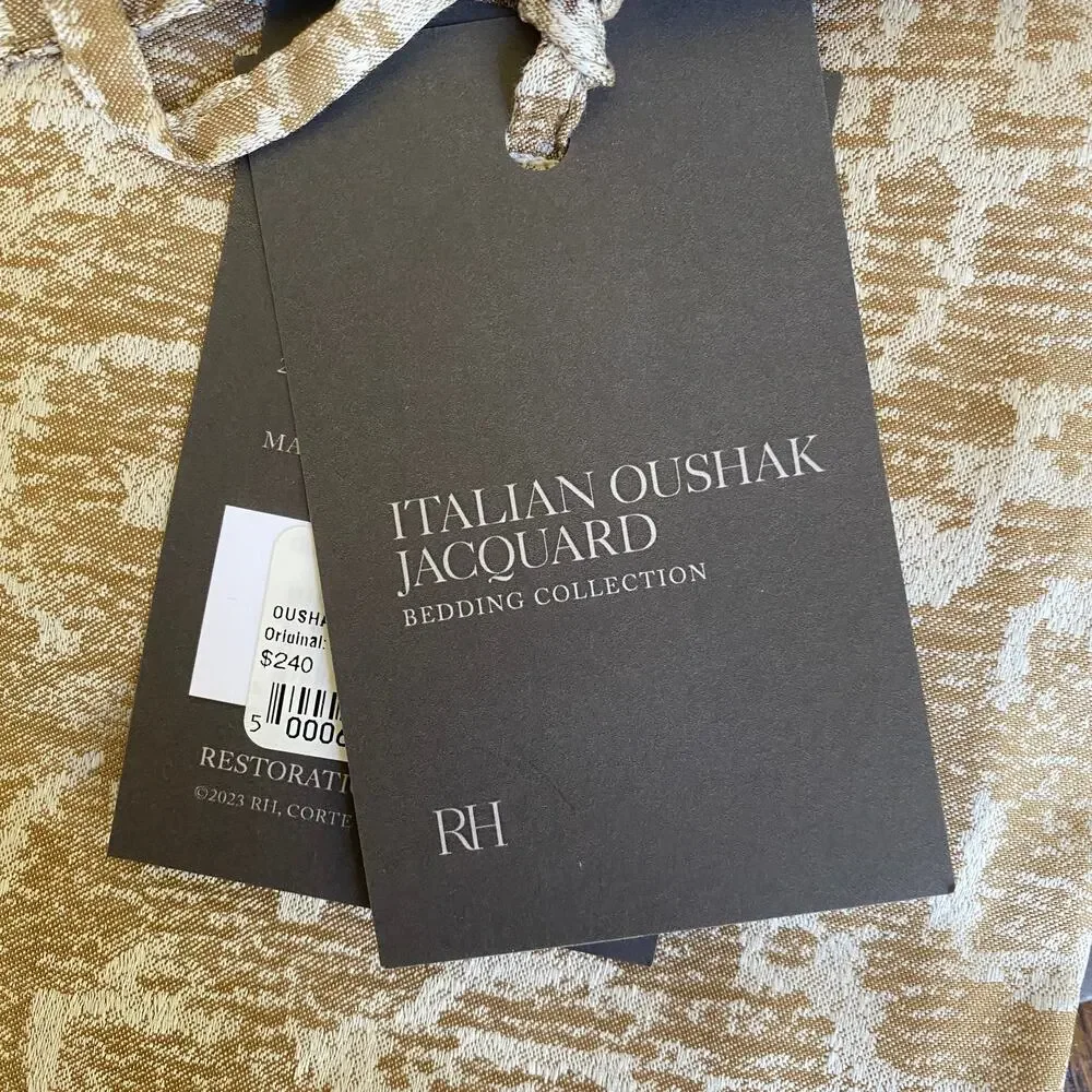 NWT 2 Restoration Hardware Italian Oushak Jacquard Standard Shams New with Tags